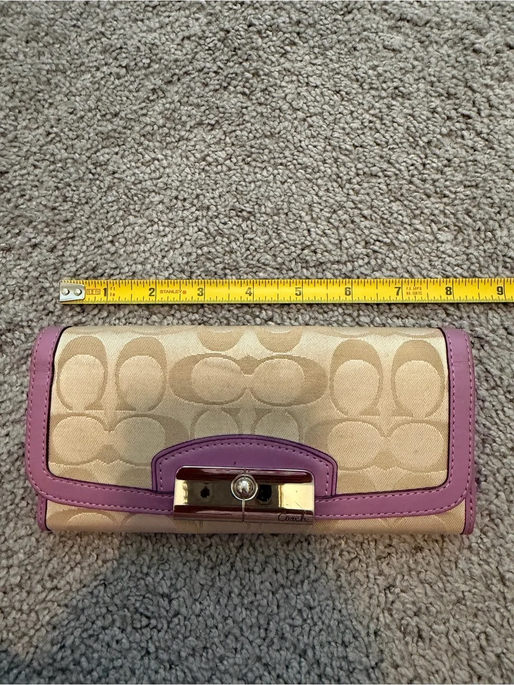 Coach Kristin Canvas Wallet w/Lavender Leather  Trim PROJECT PIECE